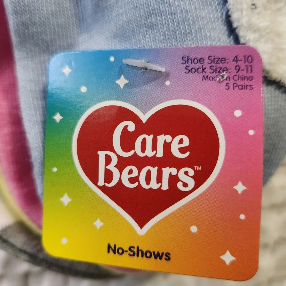 Care‎ Bears No Show Socks 5 Pair Pack Women's Shoe Size 4-10 Sock 9-11 New